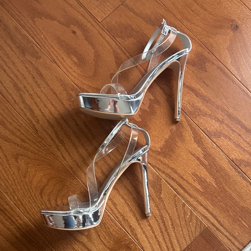 Guess Silver Strappy High Heels - Picture 3 of 5